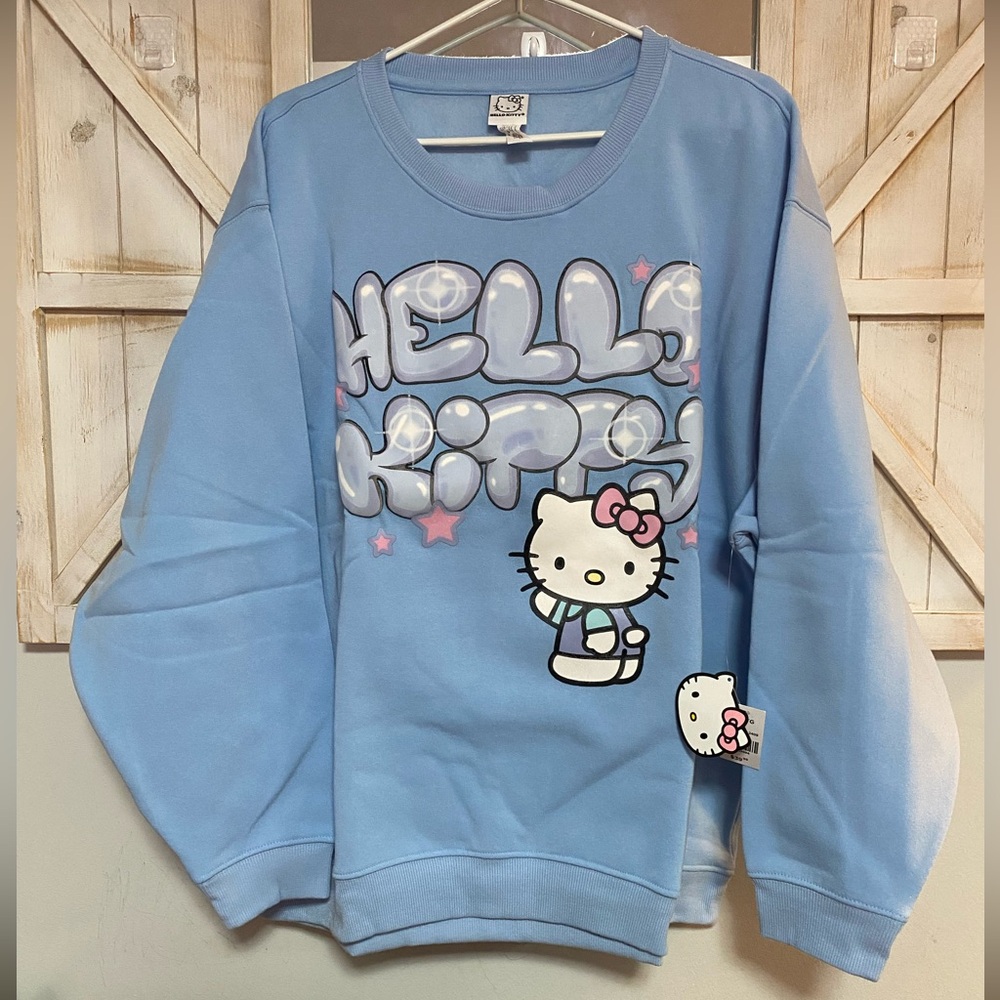 Hello Kitty Blue Sweatshirt with Pink Accents
